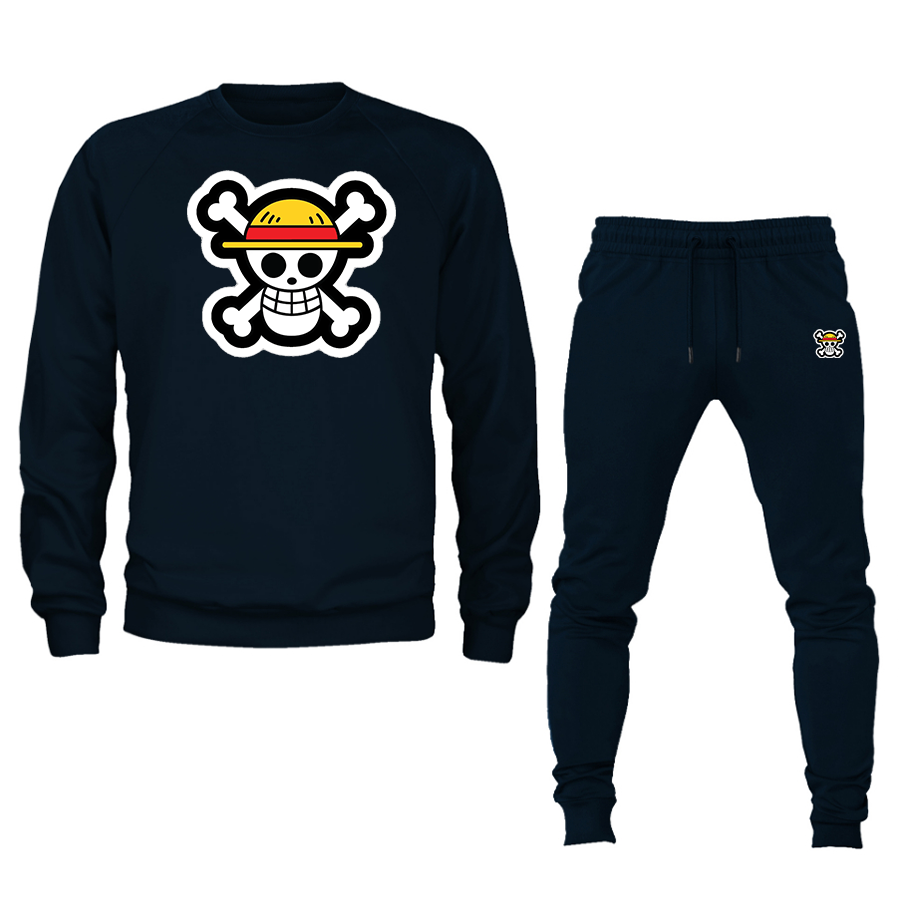 Men's Straw Hat Crewneck Sweatshirt Joggers Suit